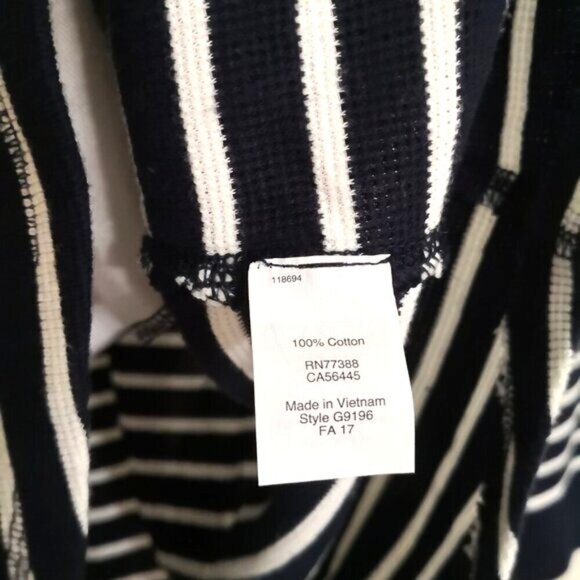 J.Crew Striped Funnel Neck Sweatshirt Navy/White Size S - Picture 5 of 5